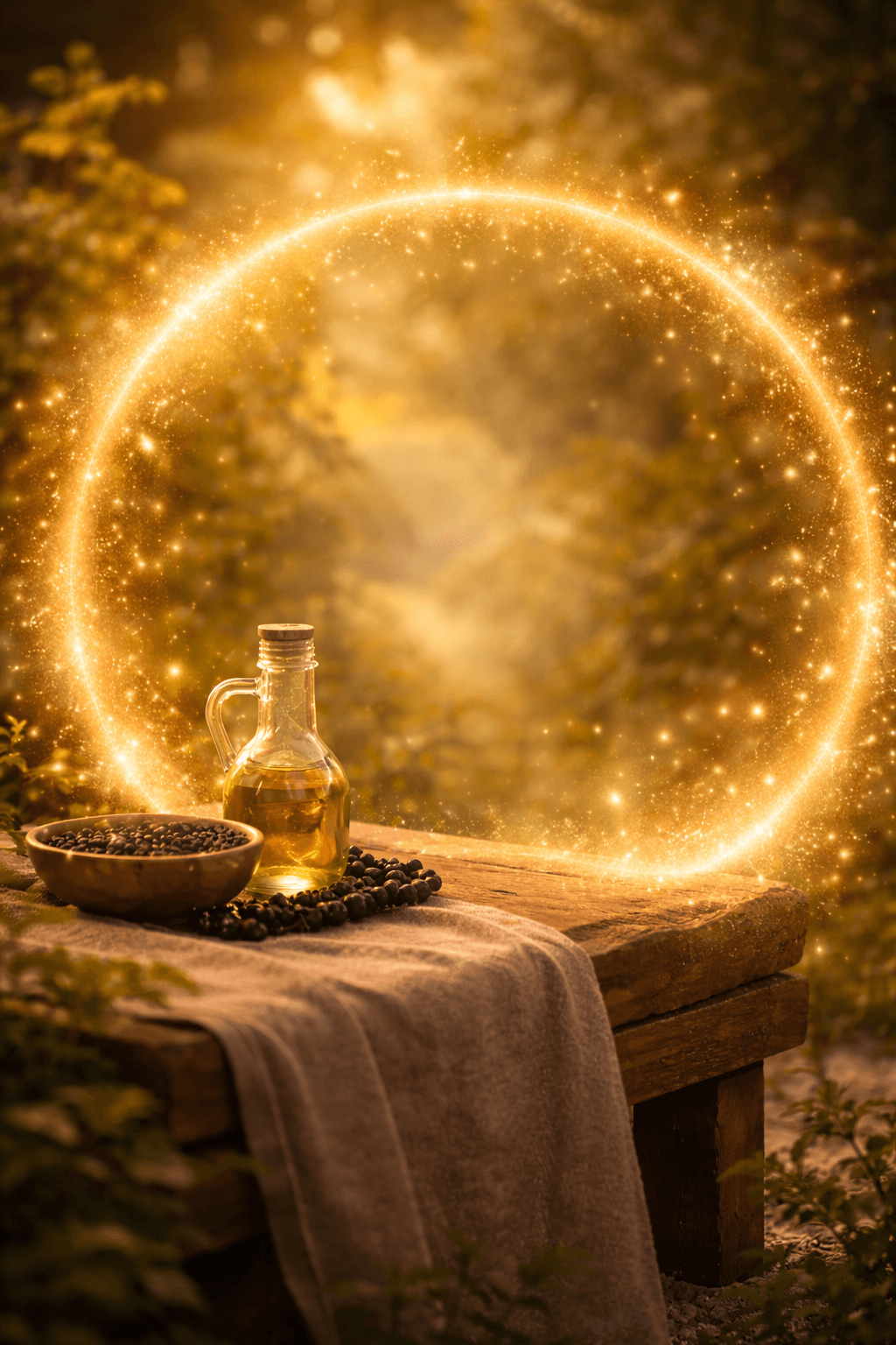 Beskyttende cirkel og olie
Skab ro, tryghed og beskyttelse.